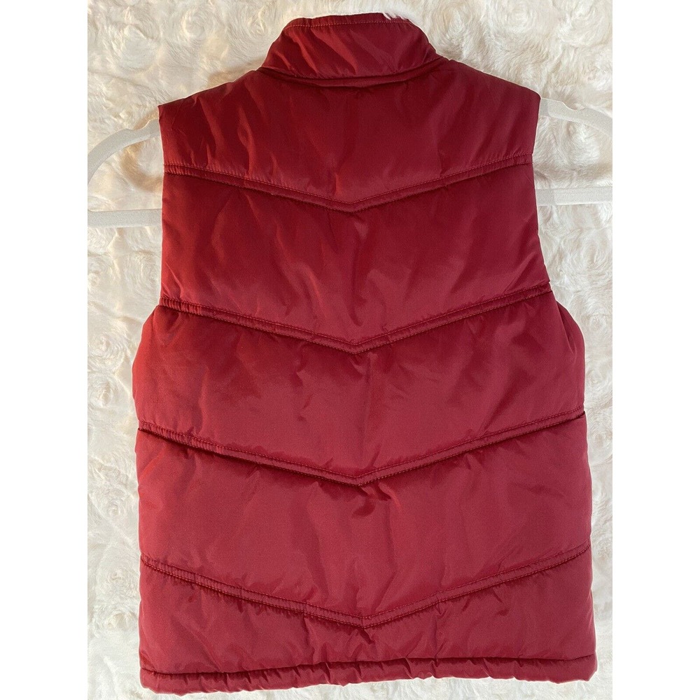 GYMBOREE girls red faux fur collar puffer zip up vest size 7/8 - Picture 4 of 5